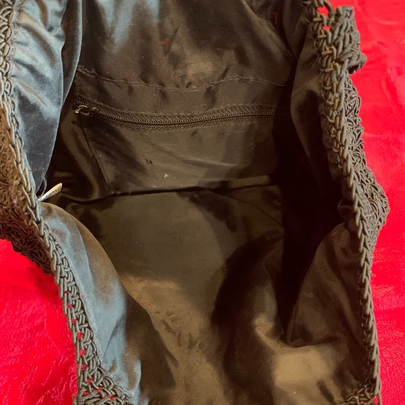 Black Crotchet Hobo Handbag - Picture 5 of 5